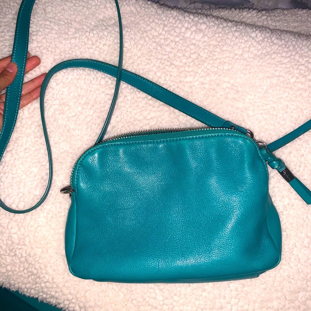 Turquoise leather purse